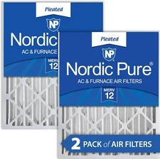 Nordic Pure 16x20x4 (3 5/8) Pleated MERV 12 Air Filters 2 Pack (339C)