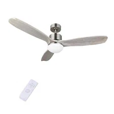 Merra 52 in. LED Brushed Nickel Ceiling Fan w/ Light Kit and Remote Control
