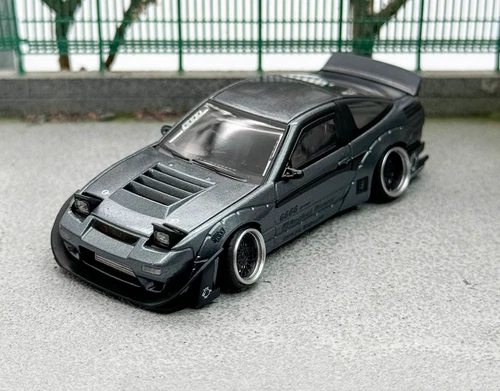 MT 1:64 JDM Gray Silvia S13 180SX Rocket Bunny Model Diecast Metal Car - Picture 3 of 18