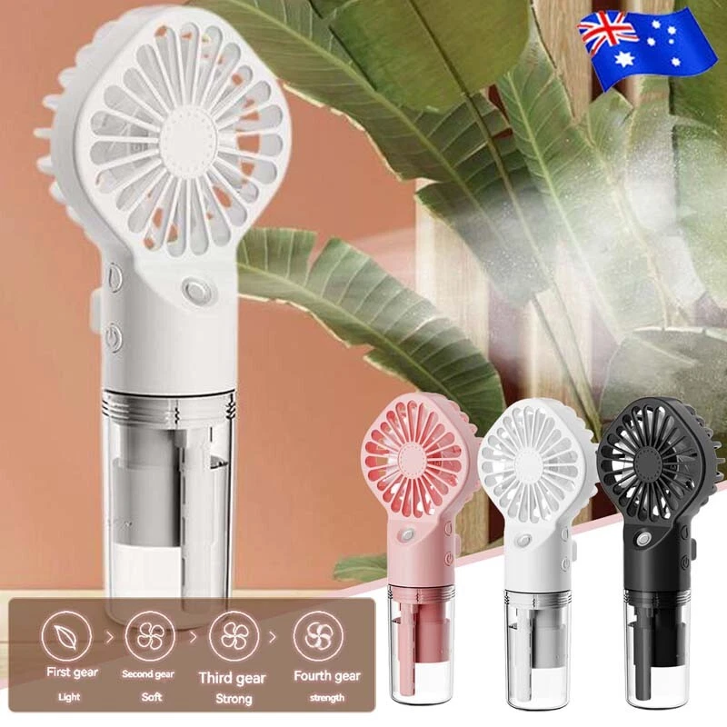 Handheld Desk Misting Fan Low Noise Portable Humidifier Mist Cooler Summer Gift