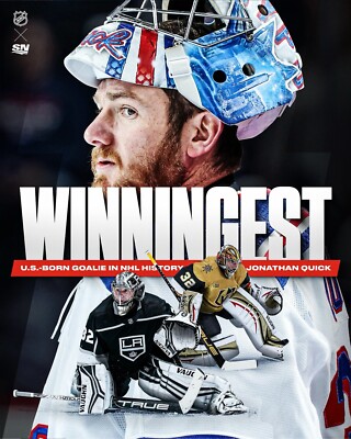 Jonathan Quick Most American Born Goalie Wins Collage 8x10 NHL Hockey Photo