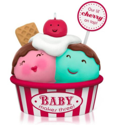 Hallmark Baby Makes Three   Ice Cream & Cherry  SPECIAL LIMITED EDITION  NO DATE