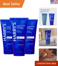 Daily Use Men's Exfoliating Face Wash with Volcanic Rock - 2 Fl. Oz, Pack of 3