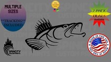 Walleye Fish Vinyl Window Decal Laptop Truck Large Fishing Sticker Multiple Size