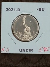 2021 D American Innovation New Hampshire Dollar "BU" From US Mint Roll in 2x2