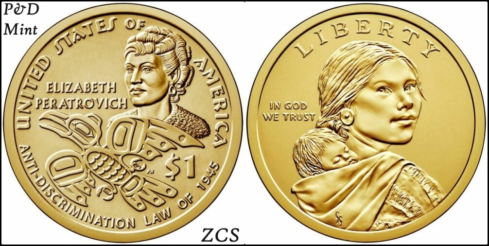 2020 P&D Sacagawea Native American Indian 1945 Anti Discrimination