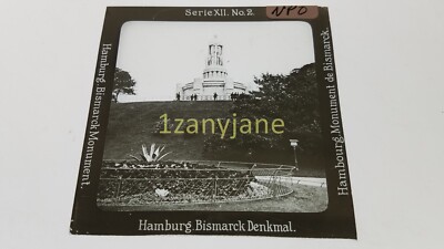 NPO Glass Magic Lantern Slide Photo SERIE XII NO 2 HAMBURG BISMARCK MONUMENT