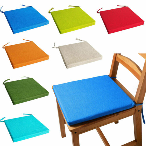 Garden Outdoor Cushion Seat Pad Tie On Chair Removable Square Shape Pads 1/2/4/6 - Afbeelding 1 van 3