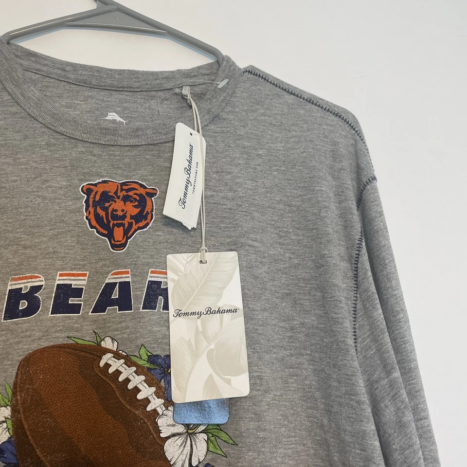 New Tommy Bahama Women’s NFL Chicago Bears L/S Shirt Gray Graphic Size Medium - Image 3 of 4