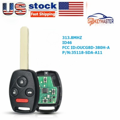 4B Smart Remote Key Fob for 2003-2007 Honda Accord OUCG8D-380H-A 313.8MHz  ID46