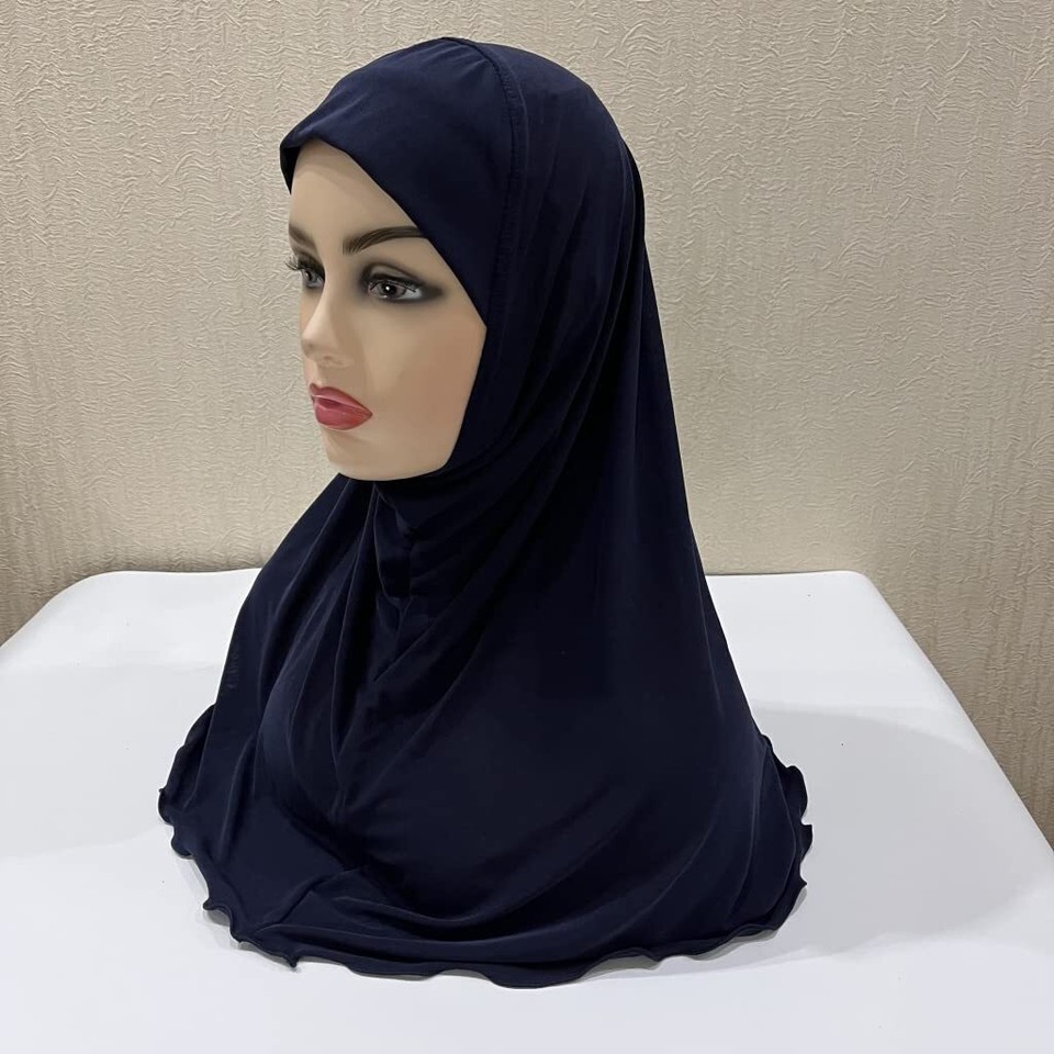 Islamic Crystal Linen Double Layer Pleated Malay Headscarf Instant