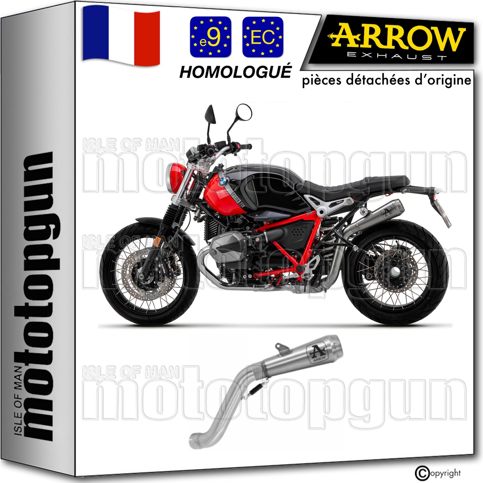 Silencieux Arrow Pro-Race homologué BMW R Nine T Scrambler 2021