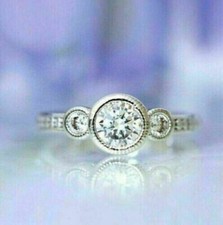 1.80Ct Round Simulated Diamond Three Stone Wedding Ring 925 Sterling Silver