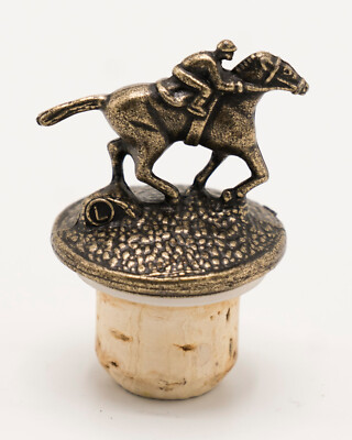 Blantons Bourbon Brass Cork Bottle Stopper Letter ''L'' Whiskey Race Horse Jockey