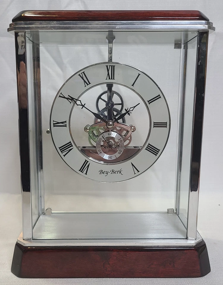 Hermoso Reloj Esqueleto Bey-Berk Internacional Abrigo Plateado Palisandro Moderno Foto 2 de 4