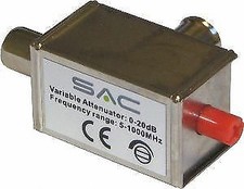 Coax TV Aerial Attenuator Adjustable Variable Between  0-20 dB  Reduces signal