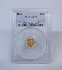 1853 G$1 Gold Dollar Type 1 PCGS AU55 