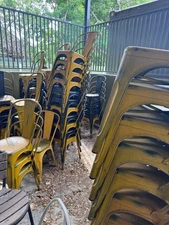 Lancaster Table & Seating Alloy Citrine Yellow Outdoor Cafe Chairs 100