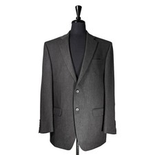 Chaps Ralph Lauren 42R Gray Blazer Sport Coat 2 Button Suit Jacket Mens