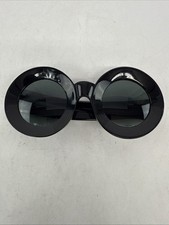 Rare Round Vintage Party Sunglasses 1950s France Paris Thick Black Shades
