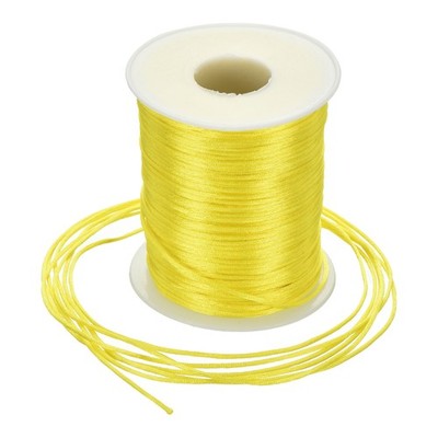 Nylon Satin Cord 1.5mm, 109 Yard Nylon String for Bracelet Thread Lemon Yellow