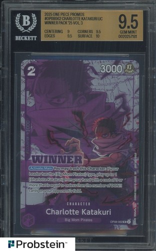 2025 One Piece Promos #OP08062 Charlotte Katakuri Winner Pack '25 Vol. 3 BGS 9.5