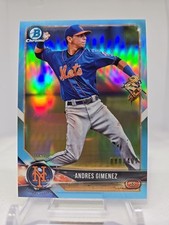 2018 Bowman Chrome Andres Gimenez 80/402 Blue Refractor #BDC-136 New York Mets