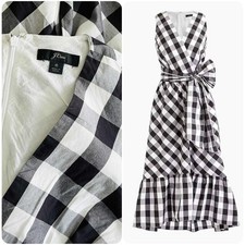 J. Crew Faux Wrap Gingham Dress