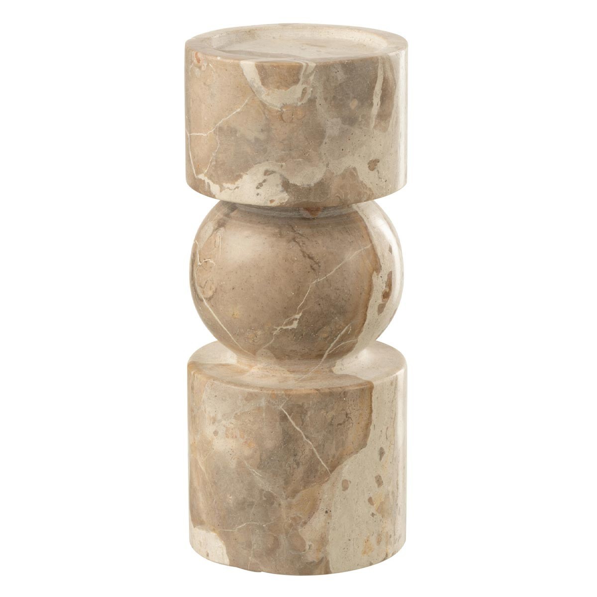 Bougeoir en marbre beige 23cm Chance chandelier table salon
