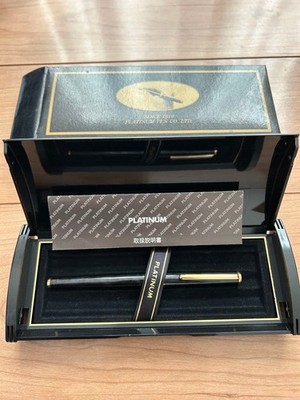Platinum Black Fountain Pen Gold Plated Nib Luxury Writing Instrument Case