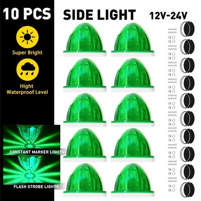 10 LED Watermelon Light Indicator Turn Signal Side Marker Clearance Lamp Green H
