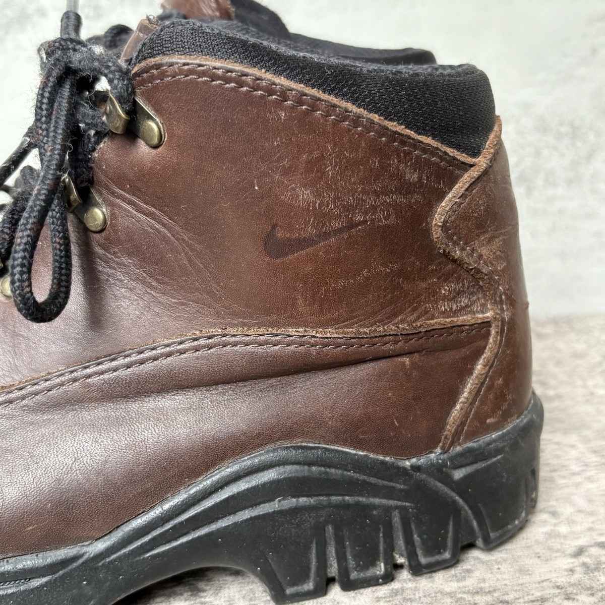 Nike ACG Vintage VTG Y2K Brown Leather Hiking Boots Men display picture 1
