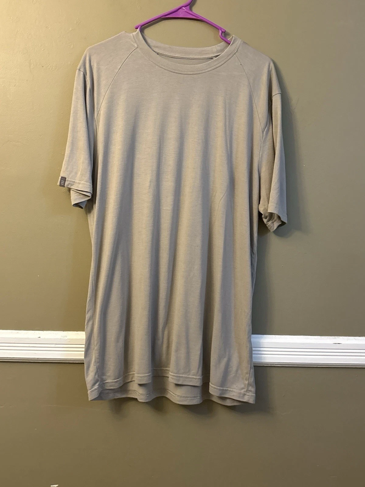 Free Fly Bamboo Lightweight Short Sleeve Tee Mens XL Taupe Raglan image 1