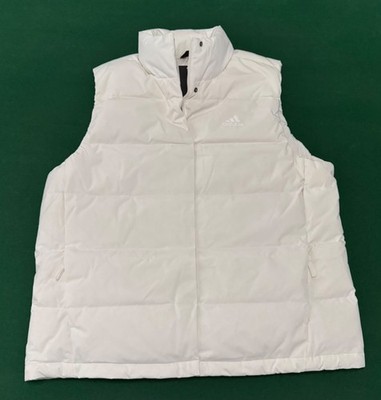 New! Womens XL ADIDAS HELIONIC 600-FILL  DOWN VEST IX8869 WHITE