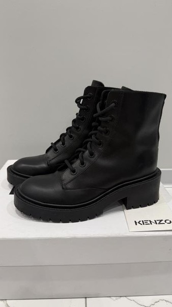 Women Kenzo Boots Black Leather 36