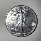 1943 Silver Walking Liberty Half Dollar Holed