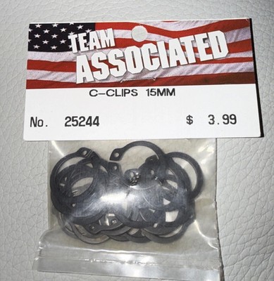 25244 Team Associated 15MM E-Clips ASC25244 (20pcs)