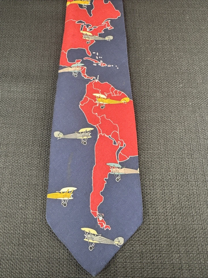 Corbata corta de aviación Vicki Davis Unfrequent Flyer para hombre 100 % seda 57 x 3,5 Foto 2 de 4