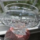 Crystal Etched Pedestal Bowl. Vintage. HEAVY. Perfect. Waterford Crystal ??