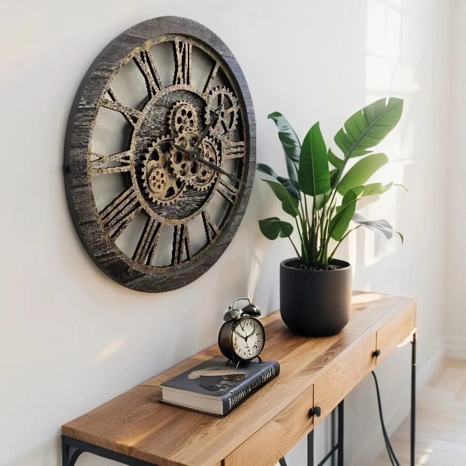 The Gears Reloj AMERICA LINE RELOJ DE PARED REDONDO 24 PULGADAS GRIS CARBONO Foto 4 de 4