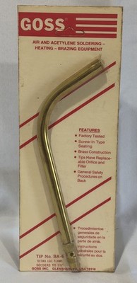 GOSS BA-6 Heavy Duty Air-Acetylene Screw-In Torch Tip NIB