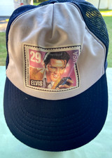 Vintage Elvis Presley 29 Cent Postage Stamp Trucker Hat White Snapback Ca