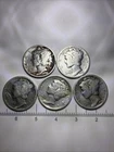 [Lot of 5] 1916-1945 S, D,  Mercury Dimes Silver Circulated
