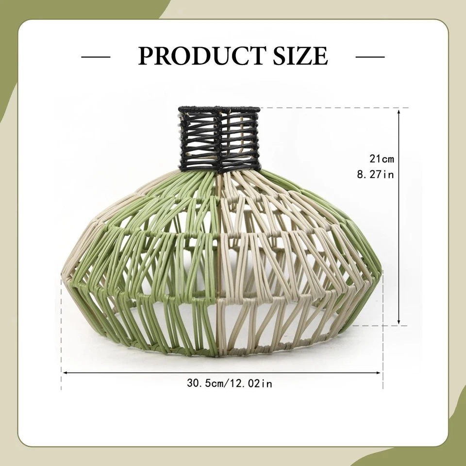 Woven Lamp Shade Hanging Light Cover Kitchen Island Hotel Pendant Lampshade - Image 4 of 4