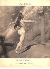 LA LIBERTE AU PIED DE LA CROIX - Adolphe WILLETTE (XIXe) - 30x22 cm