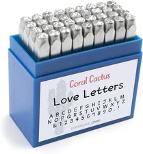 Font Number and Letter Stamping Tool Case (36 Uppercase Stamps/Alphabet 0-9 & !)