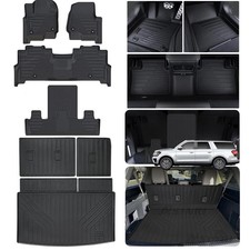 Floor Mats  Trunk Mat  Backrest Mat for 2018-2024 Ford Expedition MAX 7 Sea...