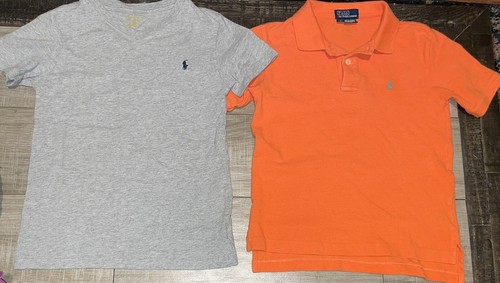 Boys Orange Polo Shirt And Gray VNeck 
