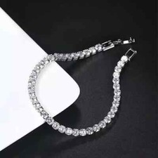8Ct Round Cut .Lab Created Diamond Tennis Bracelet 14k White Gold Plated