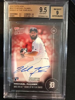2016 TOPPS NOW #OS-17B MICHAEL FULMER AUTO CARD # /10 AL ROY BGS 9.5 POP 2
